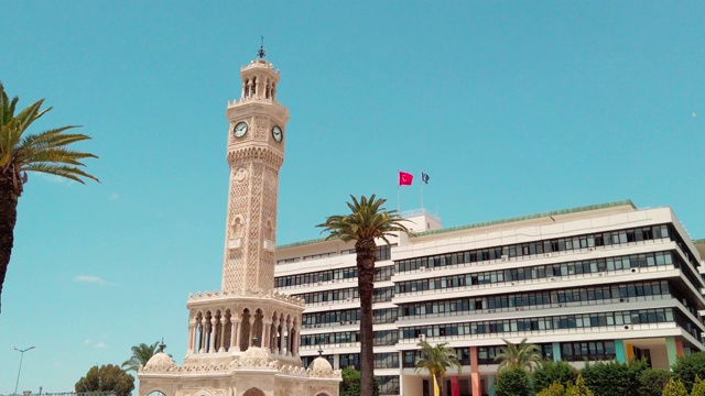 科纳克广场伊兹密尔的钟楼视频素材