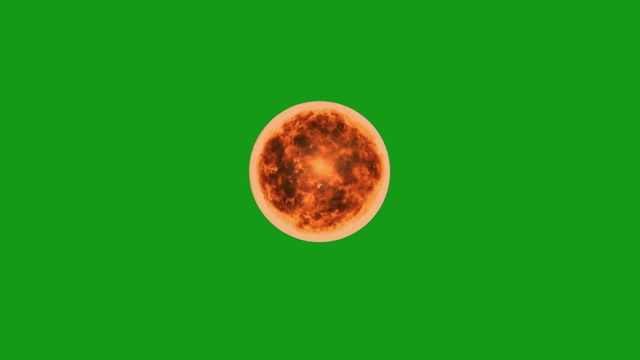 燃烧太阳运动图形与绿色屏幕背景视频素材