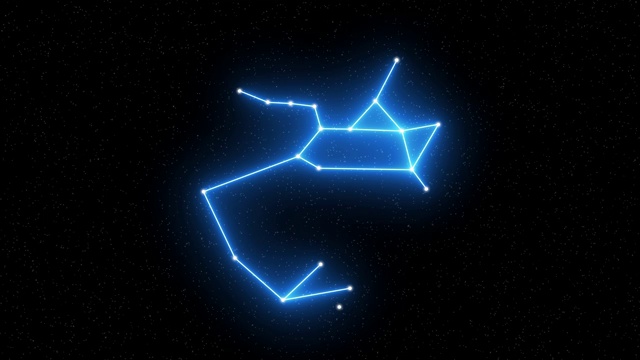 人马座-以星场空间为背景的十二宫动画星座和星座符号视频下载