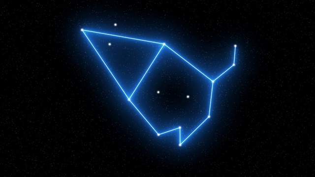 仙王座-以星场空间为背景的动画黄道星座和星座符号视频下载
