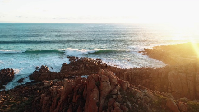 鳥瞰圖的伊吉杜普海灘西澳大利亞日落視頻下載