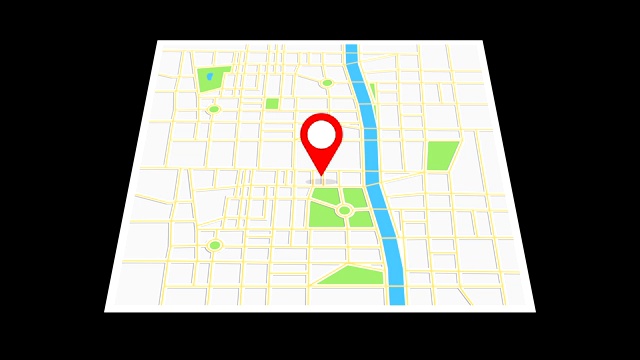 导航地图和红色检查站视频素材
