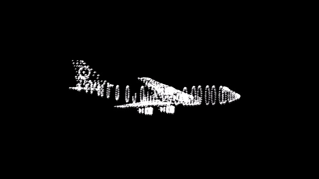 黑色背景上的Golograma模型飞机视频下载