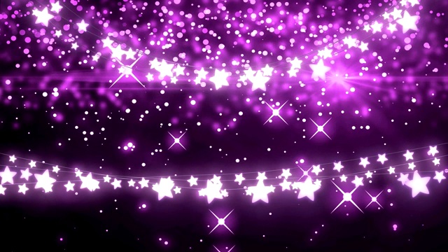 紫色的星星和斑点映衬着黑色的背景视频素材