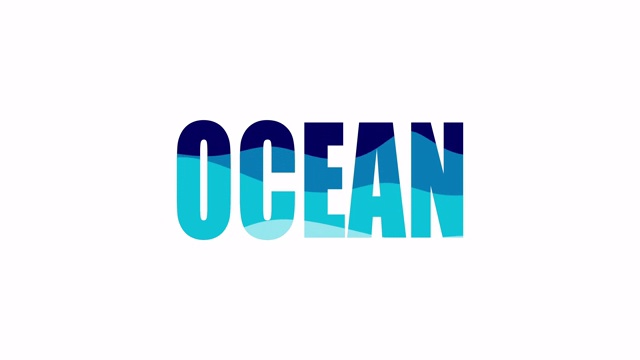 海洋动力排版。4k循环分辨率的动画。海洋排版社交媒体问候。视频下载