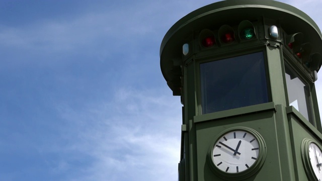 4 k。欧洲第一个红绿灯位于柏林波茨坦广场视频下载