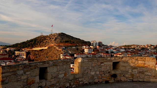 从切斯米城堡，土耳其切斯米城市景观视频素材