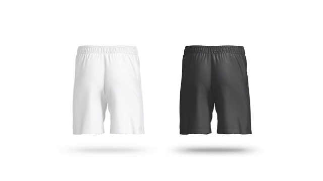 空白黑白足球短裤模型套，循环旋转视频素材