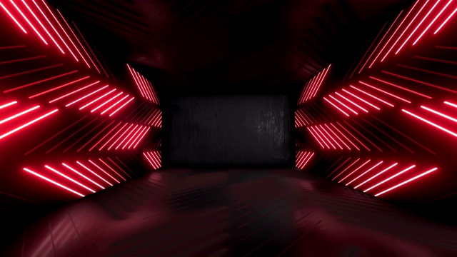 发光的霓虹灯隧道。抽象的无缝的背景。荧光紫外线视频下载
