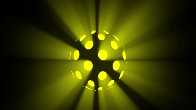 4k分辨率黄色发光球在一个轻模式视频下载