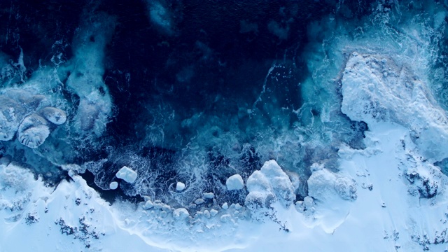從上面看格陵蘭島的海岸視頻素材