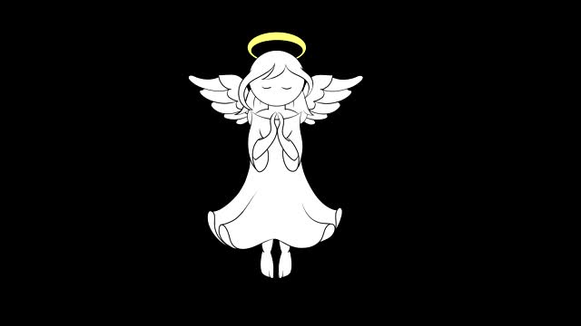 一个绘有移动翅膀的天使视频下载