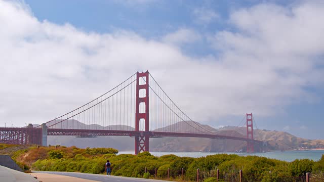 旧金山。绿地和金门大桥视频素材