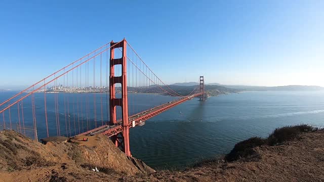 金门大桥和美国旧金山的景色。视频素材