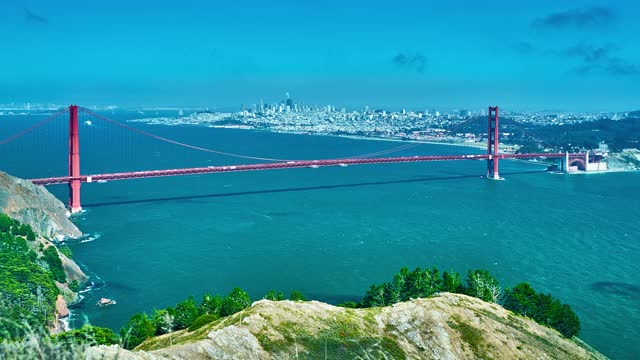 金门大桥。背景是旧金山视频素材