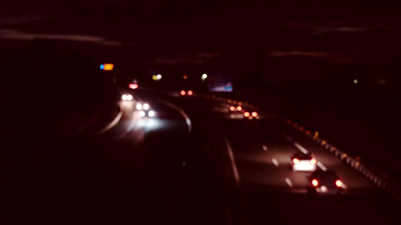 高速公路快速运动散焦视频素材