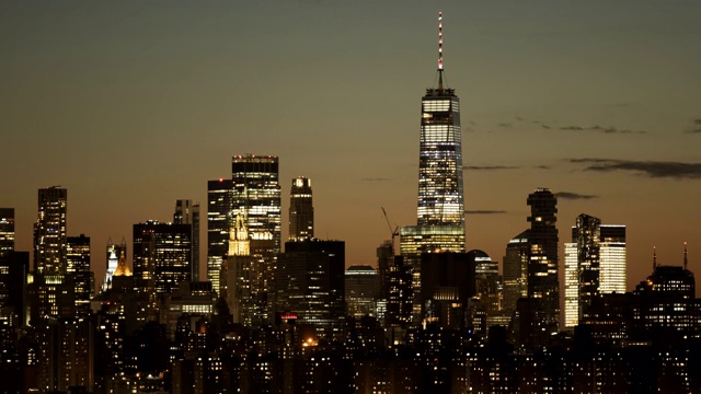 曼哈顿市中心天际线时间流逝视频素材