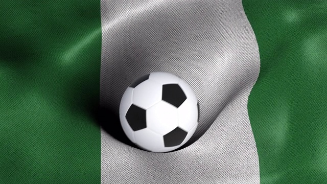 尼日利亚国旗与足球视频下载