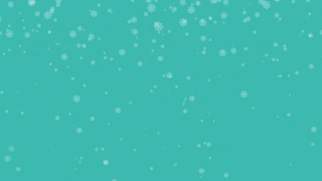 几何白色雪花插图不同大小落在蓝色的背景。圣诞快乐视频素材