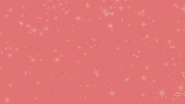 几何白色的小和大雪花插图，落在珊瑚的背景。圣诞快乐视频素材
