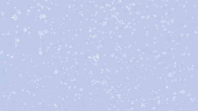 几何白色雪花插图不同大小，旋转和落在蓝色的背景。圣诞快乐视频素材
