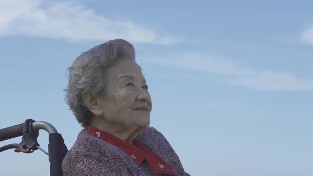 快乐的老妇人在微笑视频素材