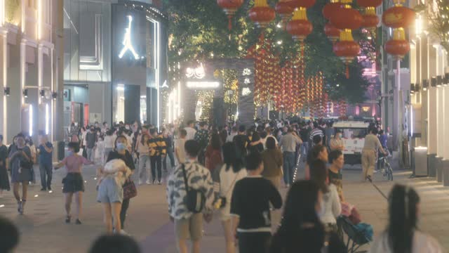 中国广州北京路著名步行街视频下载