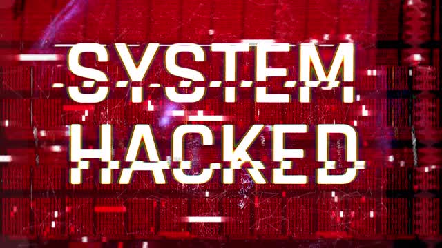 系统被黑，屏幕故障，正在进行的黑客攻击，电脑犯罪视频素材