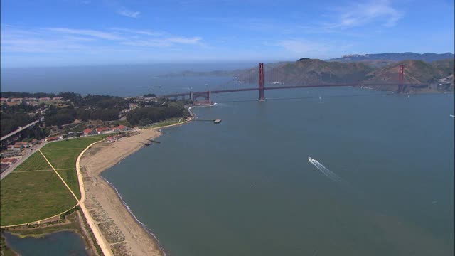 航空旧金山美国加州海岸线金门视频素材
