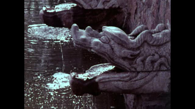 水从石龙口流入池中;1973视频下载