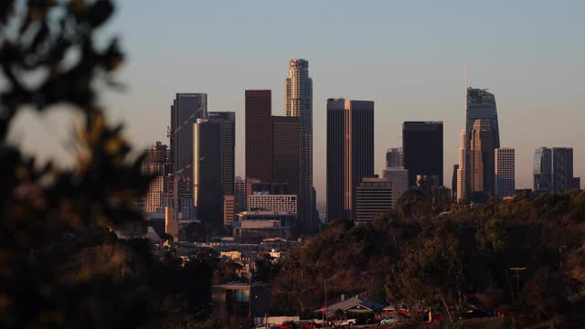 洛杉矶市中心大楼的黎明视频素材