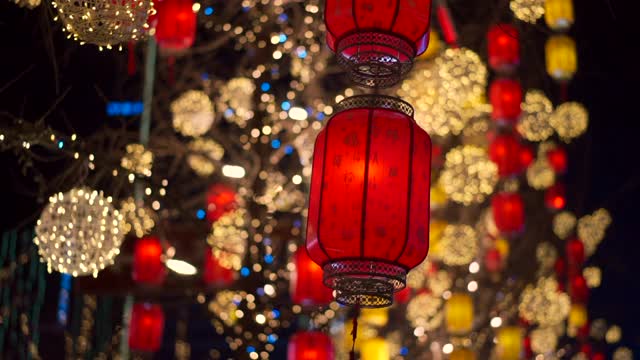 中国灯展在成都市的市中心，中国视频下载