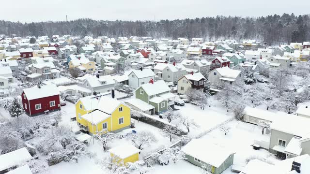 斯德哥尔摩冬季的住宅区视频素材