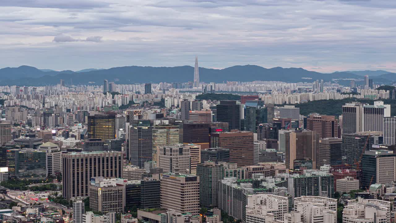 市中心风景/中谷和中谷，韩国首尔视频素材