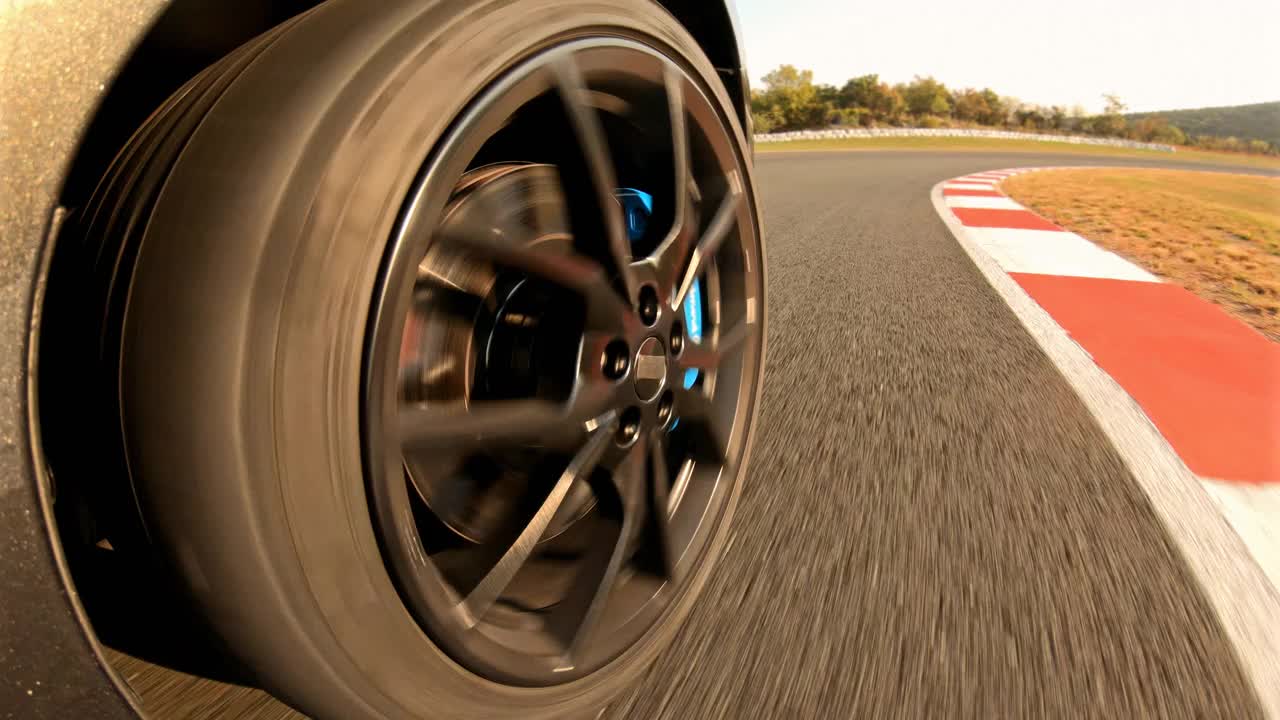 赛车比赛，试图驾驶完美的赛车线通过弯道部分视频素材