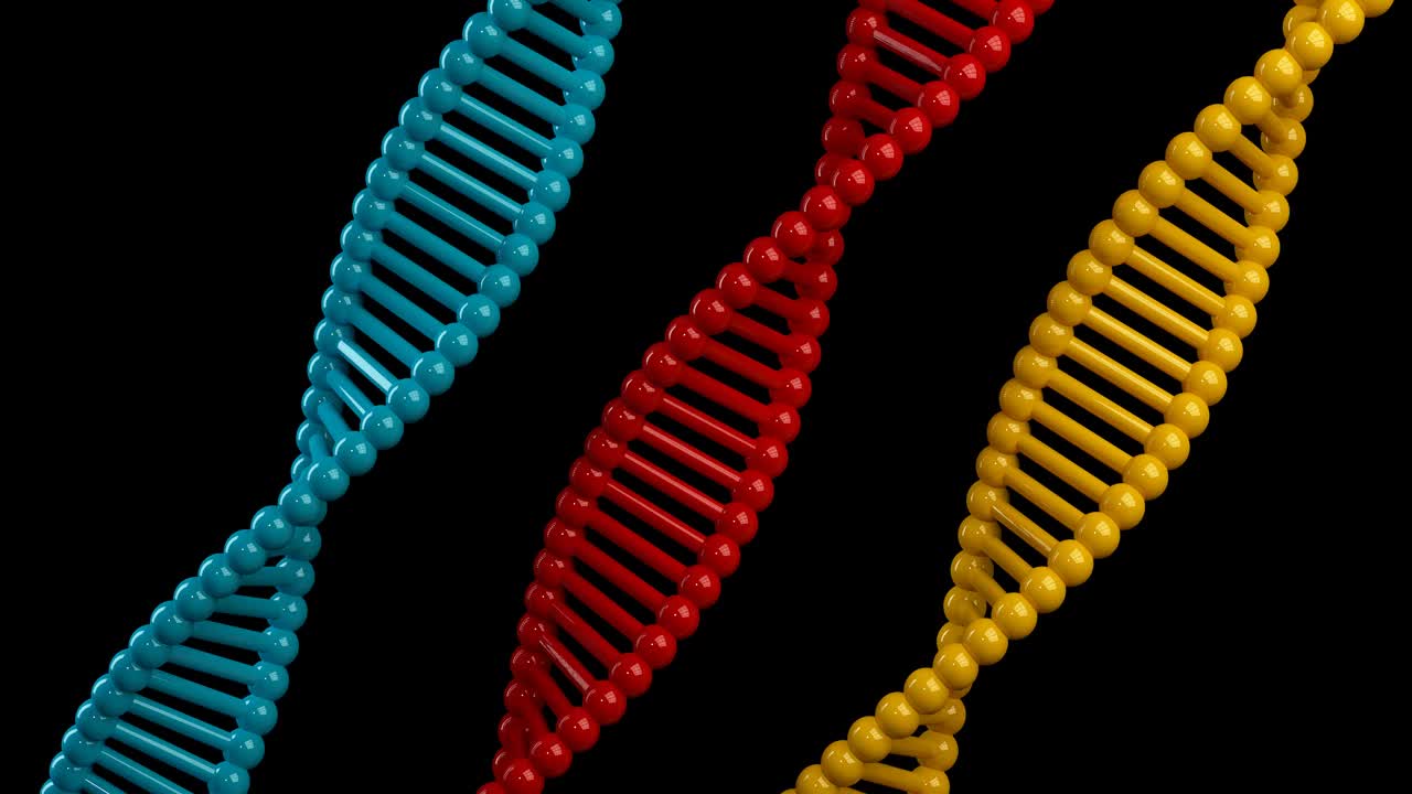蓝色和红色作为科学概念的分子背景视频下载