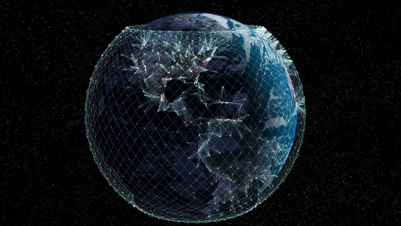 地球西半球的卫星互联网。视频购买