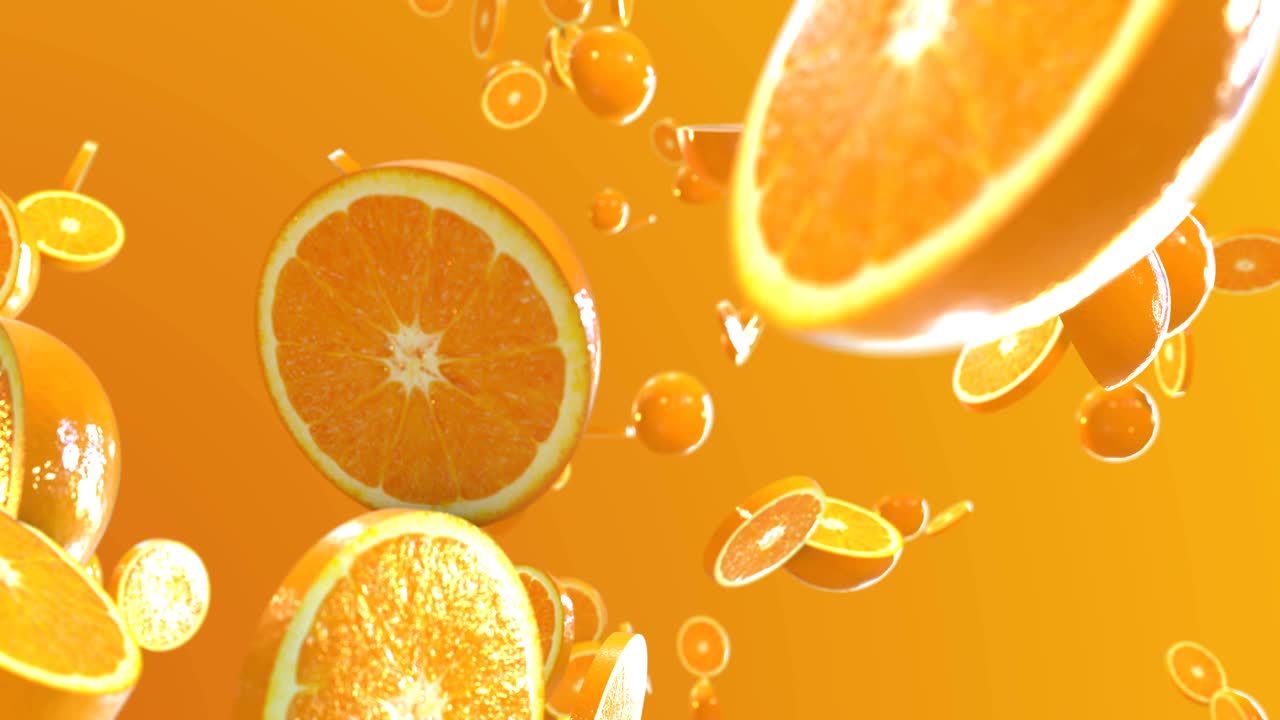 坠落的橙子背景在超级慢镜头4k视频下载