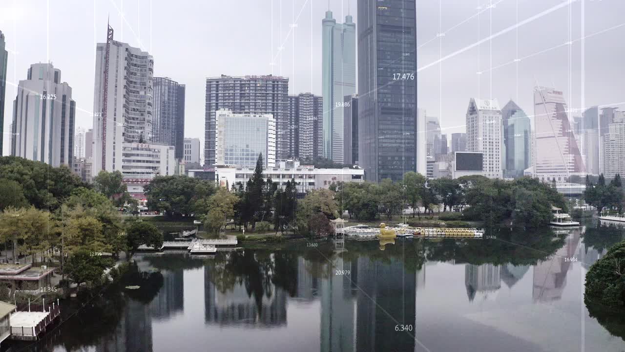 矩阵与现代城市视频素材