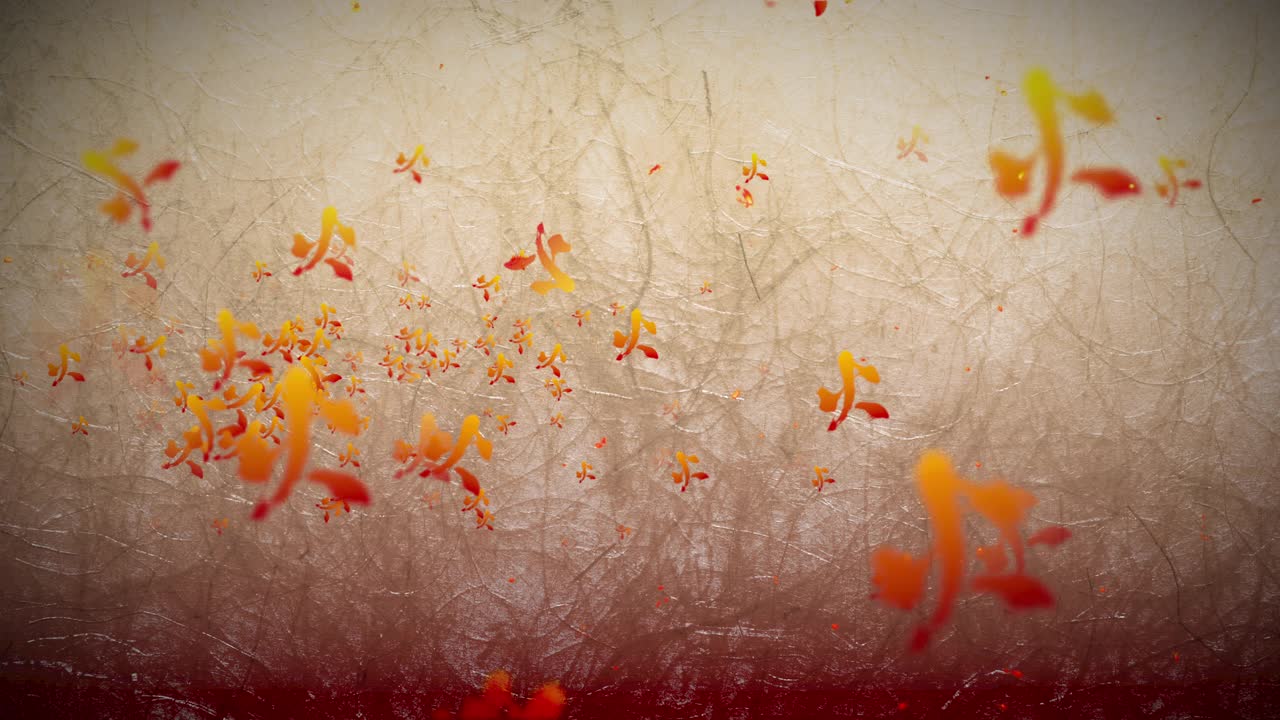 日本笔刷写火颗粒循环动画背景视频素材