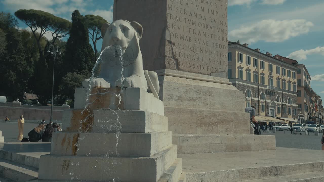 罗马人民广场的喷泉视频素材
