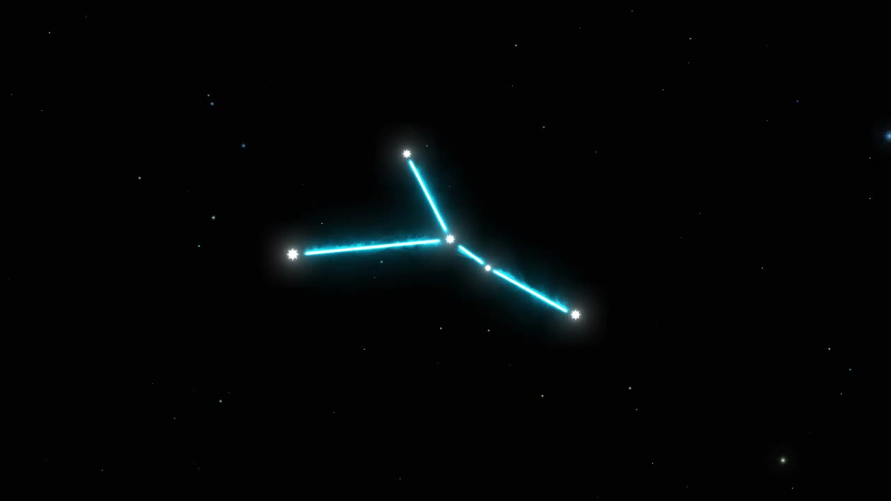 星座巨蟹座幻想蓝色夜空无限宇宙空间背景4k视频下载