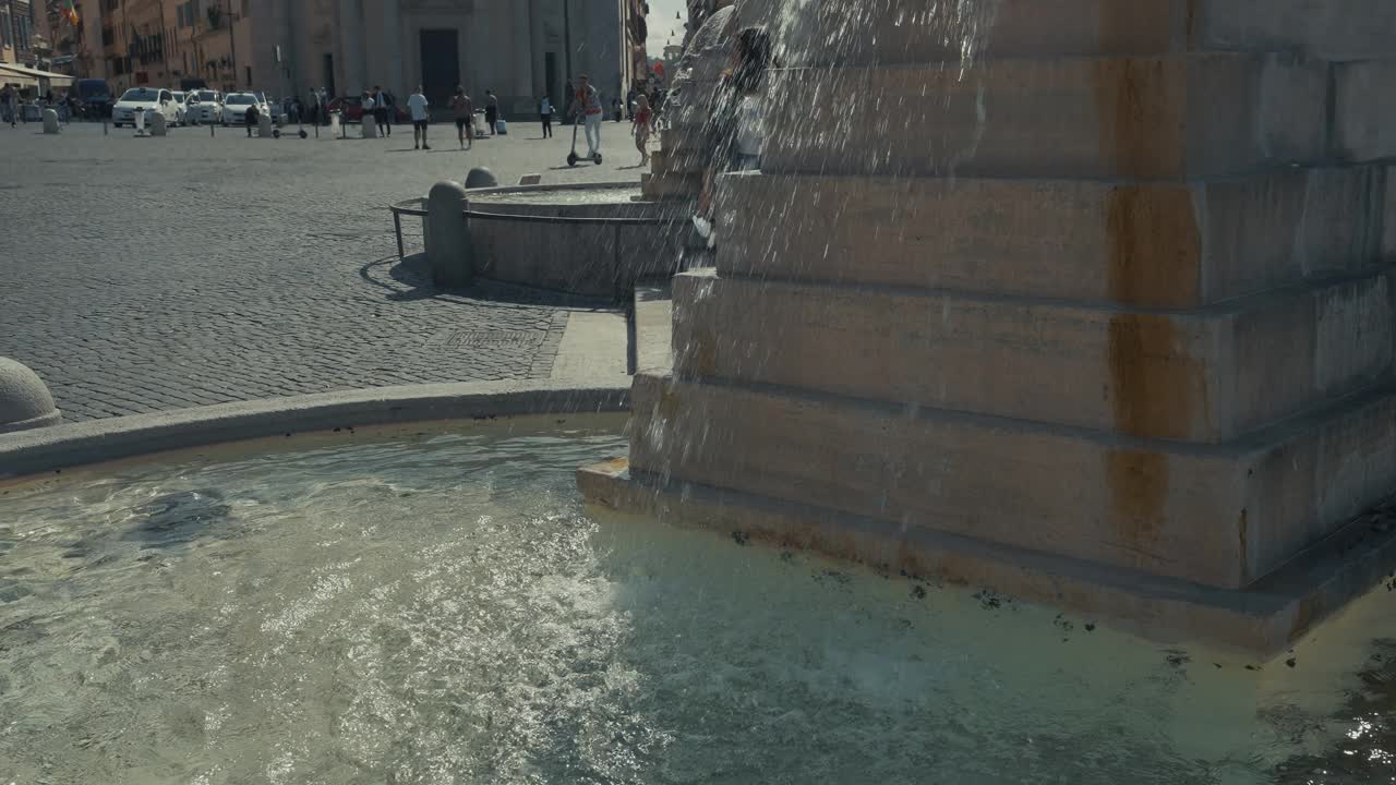 罗马人民广场的喷泉视频素材