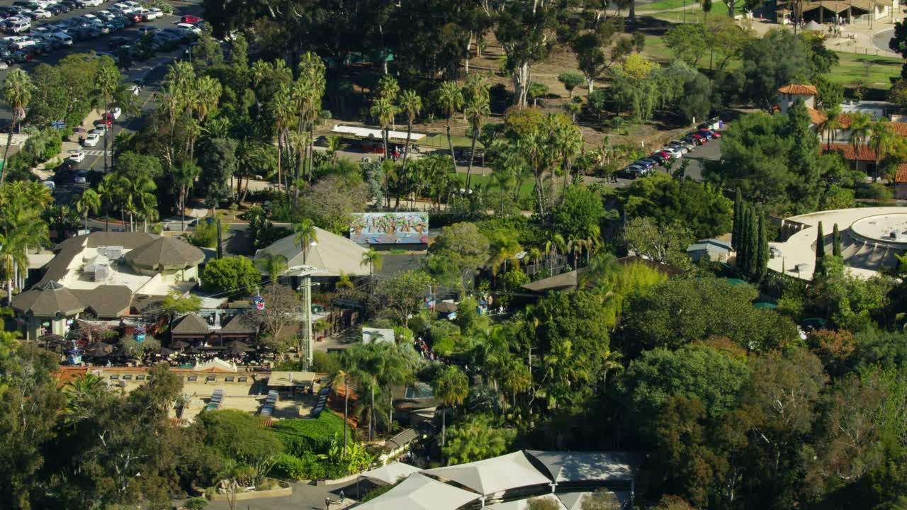 空中游客参观美国加州圣地亚哥动物园视频下载