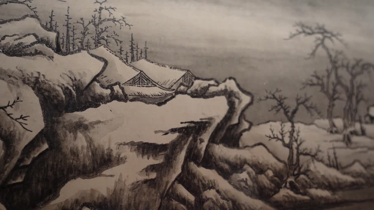 中國古代水墨畫視頻素材