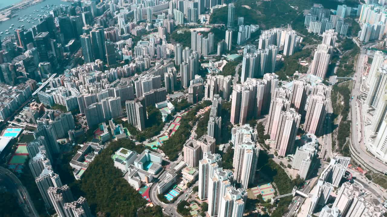 香港高层建筑的无人机视图视频下载