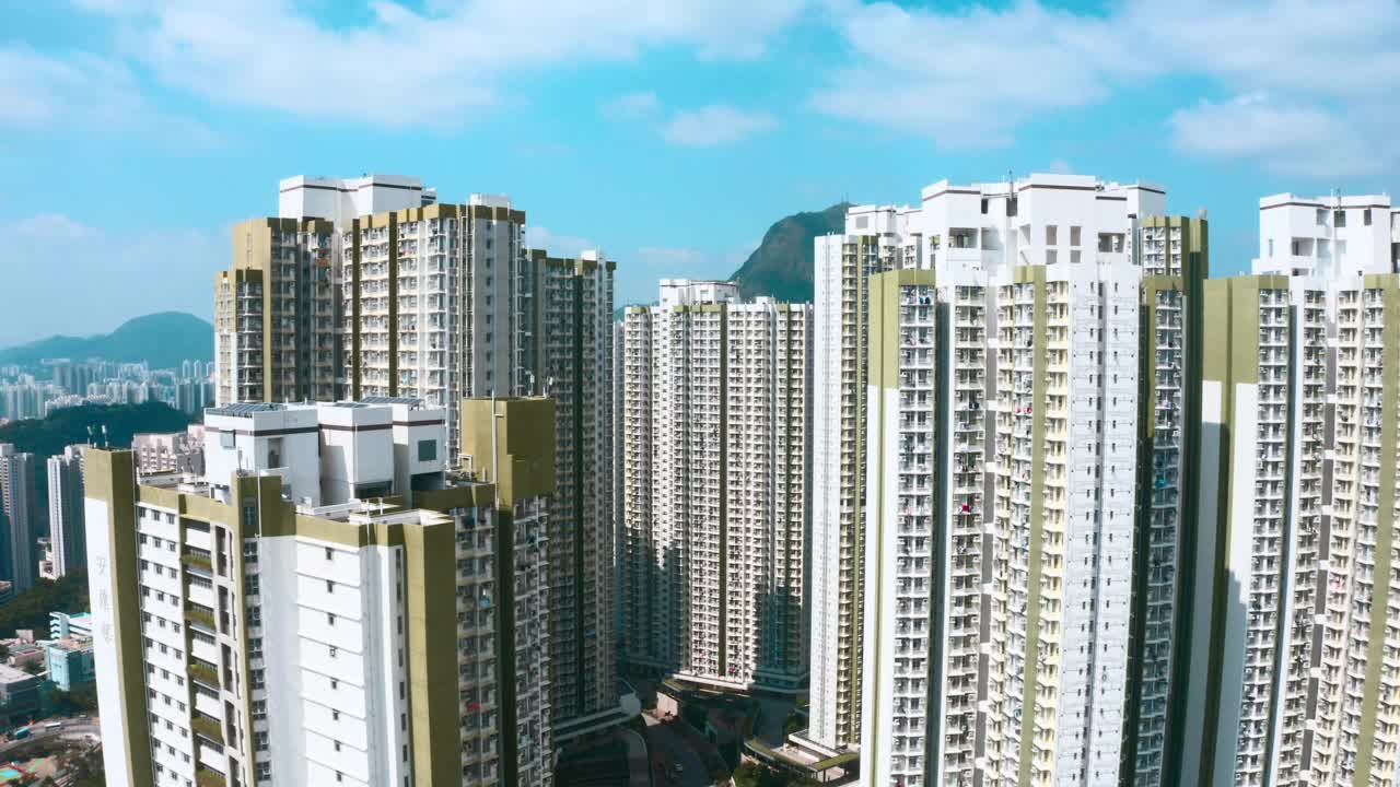 香港高层建筑的无人机视图视频下载