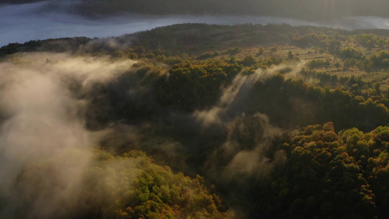 航拍的景观覆盖在乌纳国家公园，无人机向前飞行视频素材