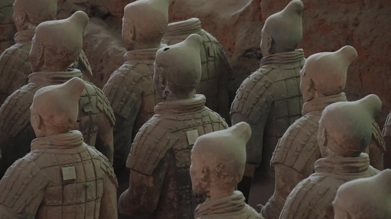 中国西安的兵马俑。视频下载