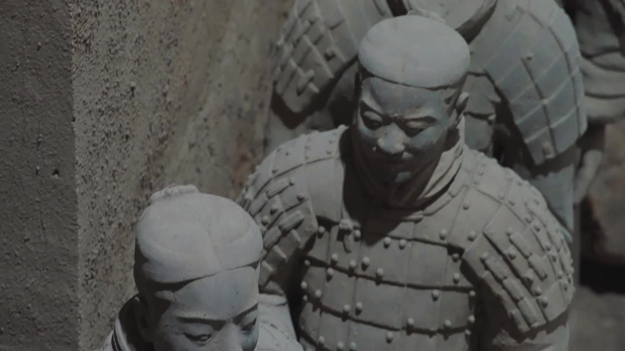 兵马俑在西安，中国。视频下载
